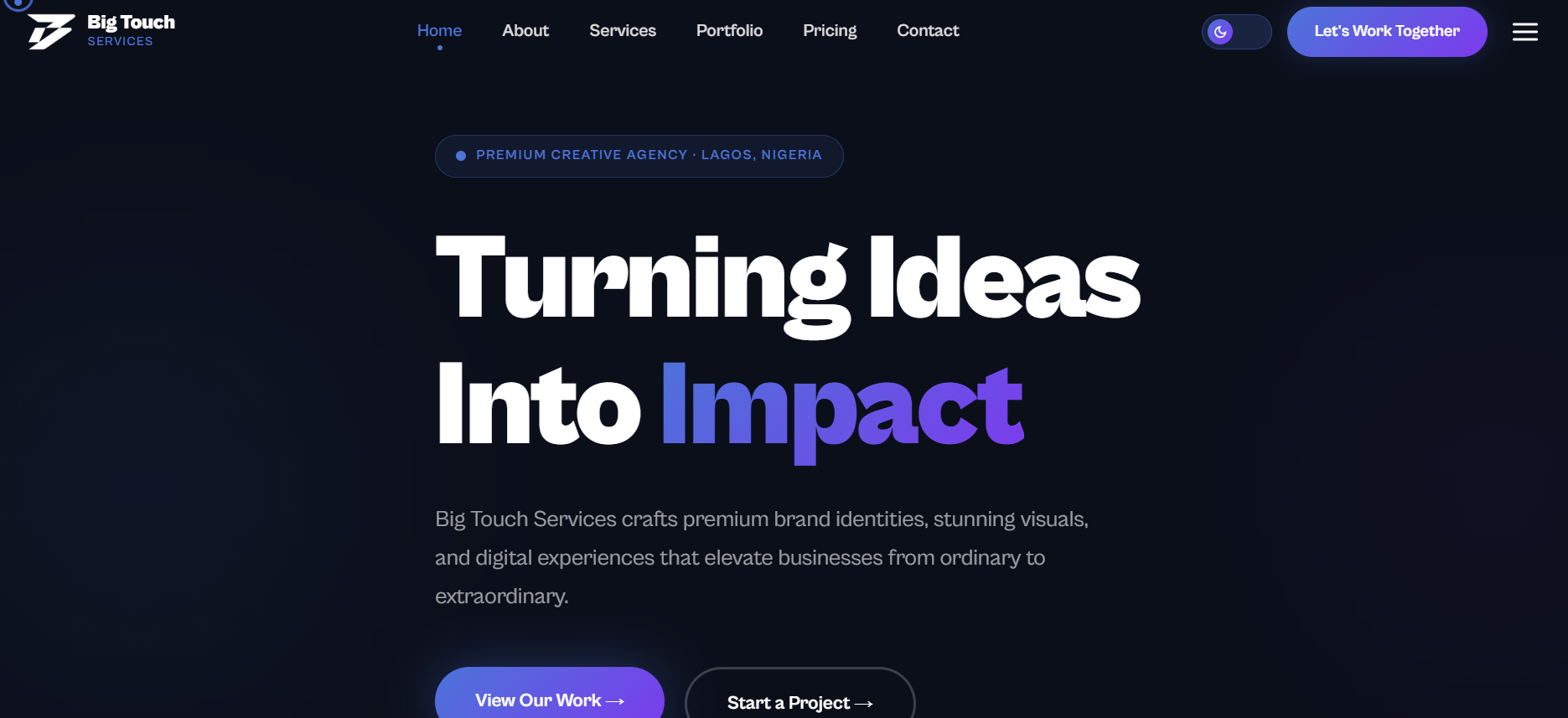 Big Touch Services website